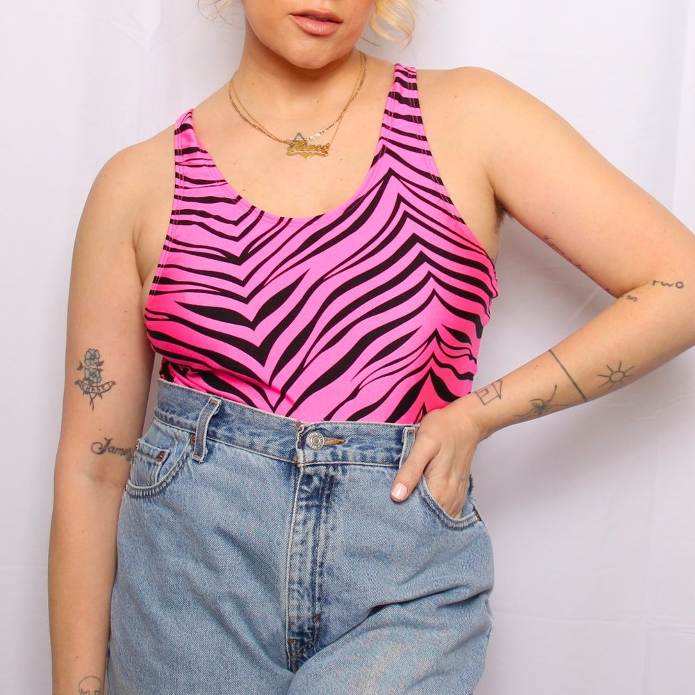 Pizzazz Animal Print Racer Back Top - Picture 3 of 7